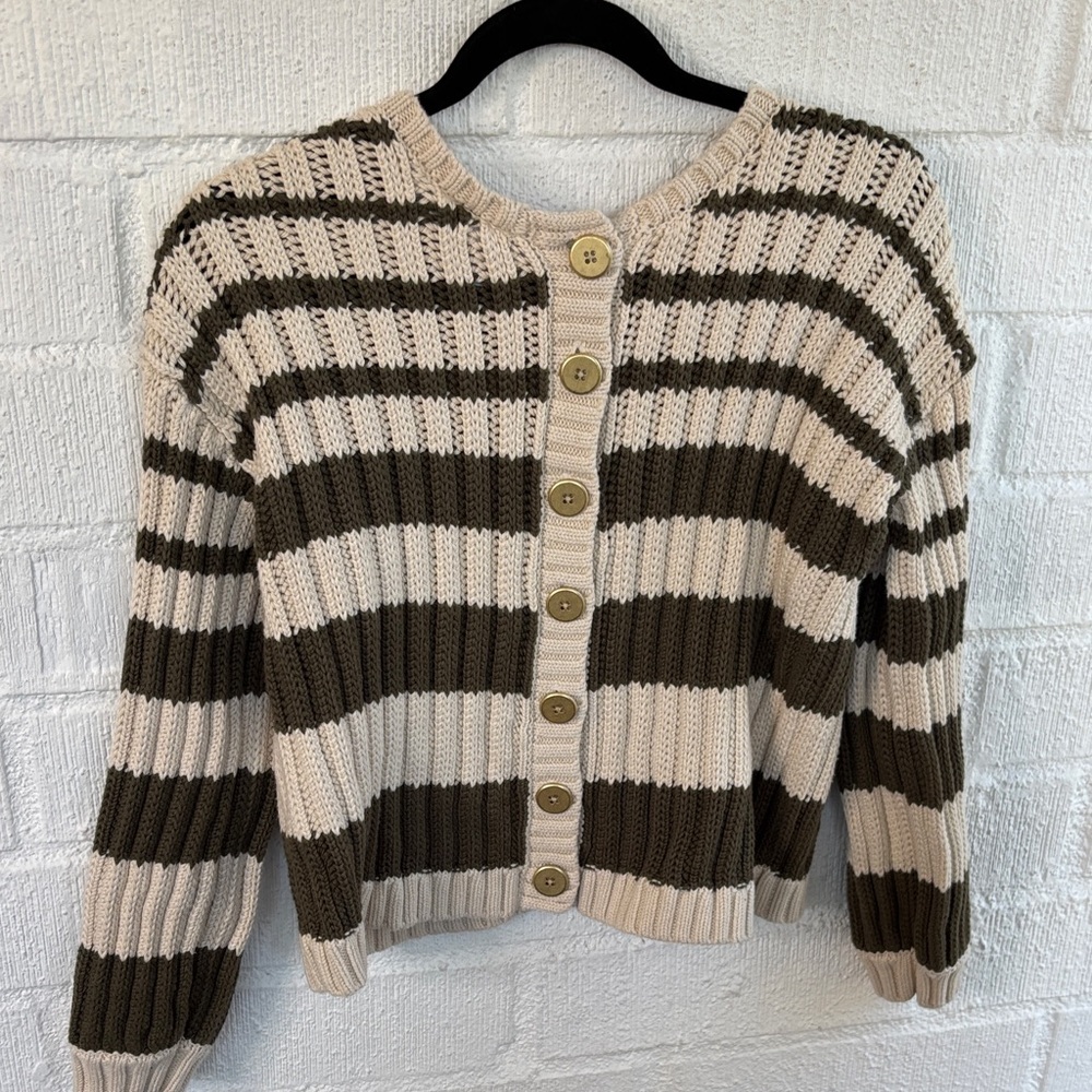 Splendid X Rachelove Striped Crew Neck Reversible Cardigan Sweater sz XS - Picture 13 of 13